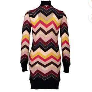 Missoni chevron multi colored knit sheet dress